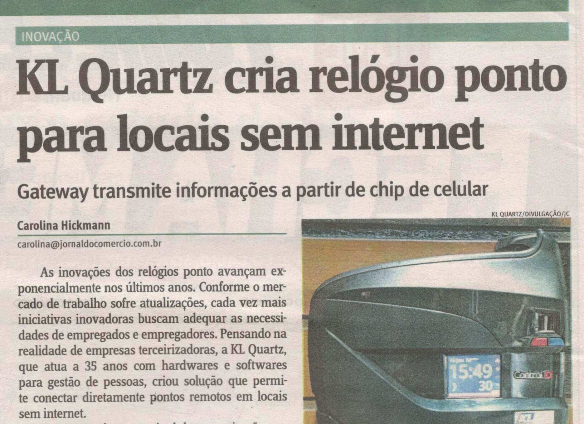 KL Quartz presente na edição de hoje do Jorna do Comércio RS